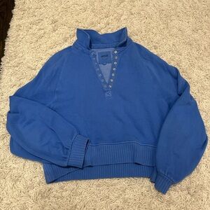 Aerie Blue Quarter Zip Sweatshirt